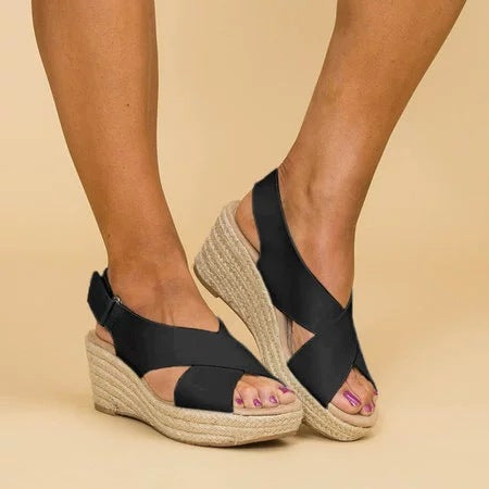 Odette Cross-Strap Wedges