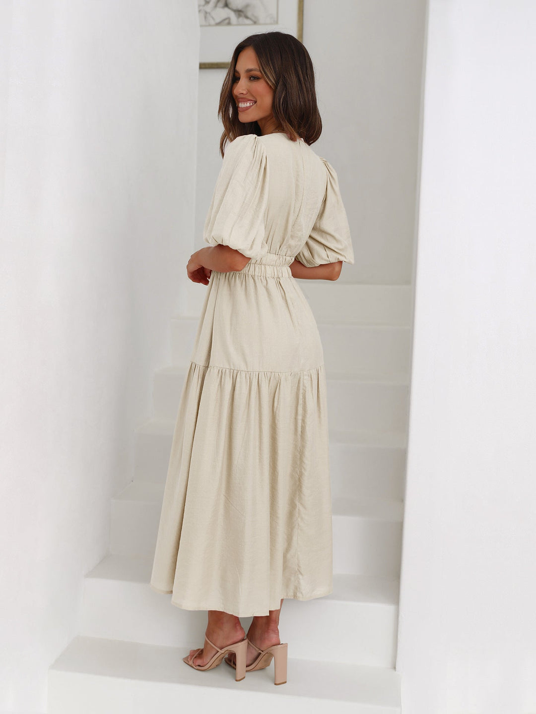 Elara - Dress with Puff Sleeves