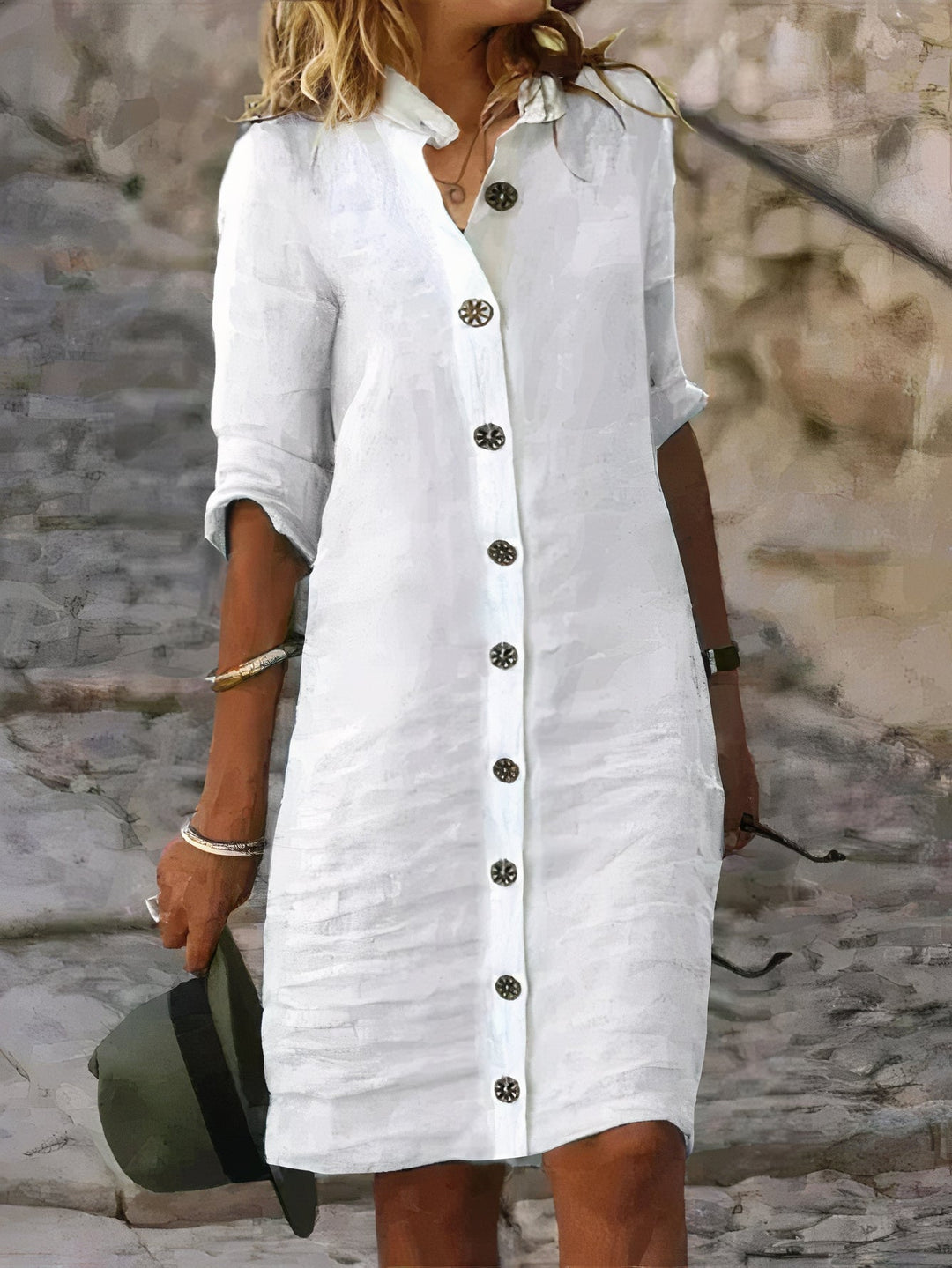 Clara - Summer Linen Shirt Dress for Women