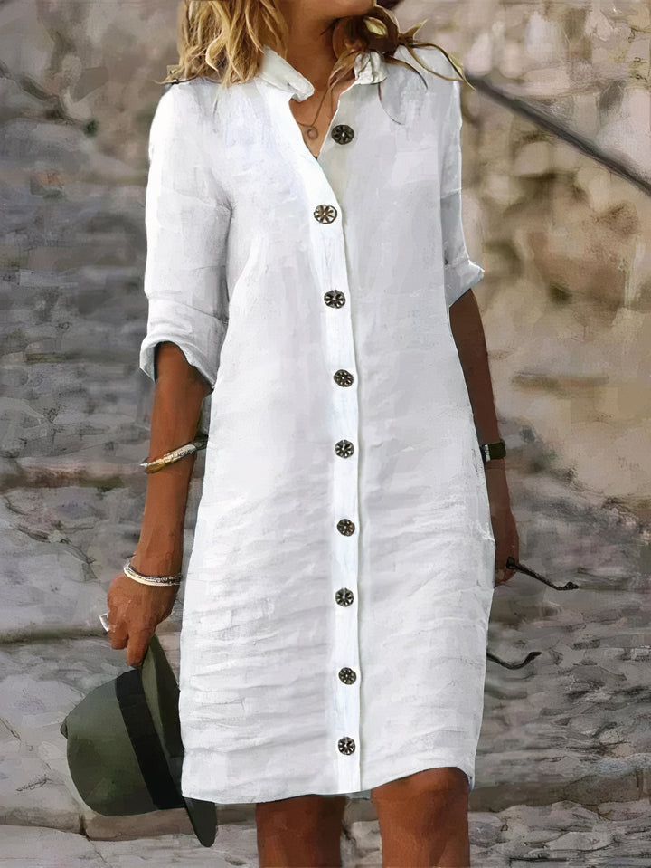 Clara - Summer Linen Shirt Dress for Women