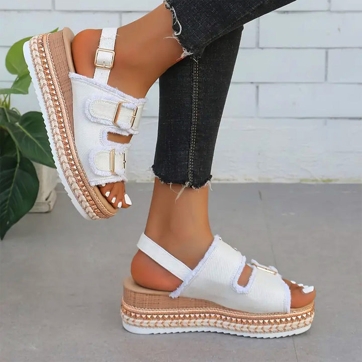 Ayla - Casual Denim Wedges