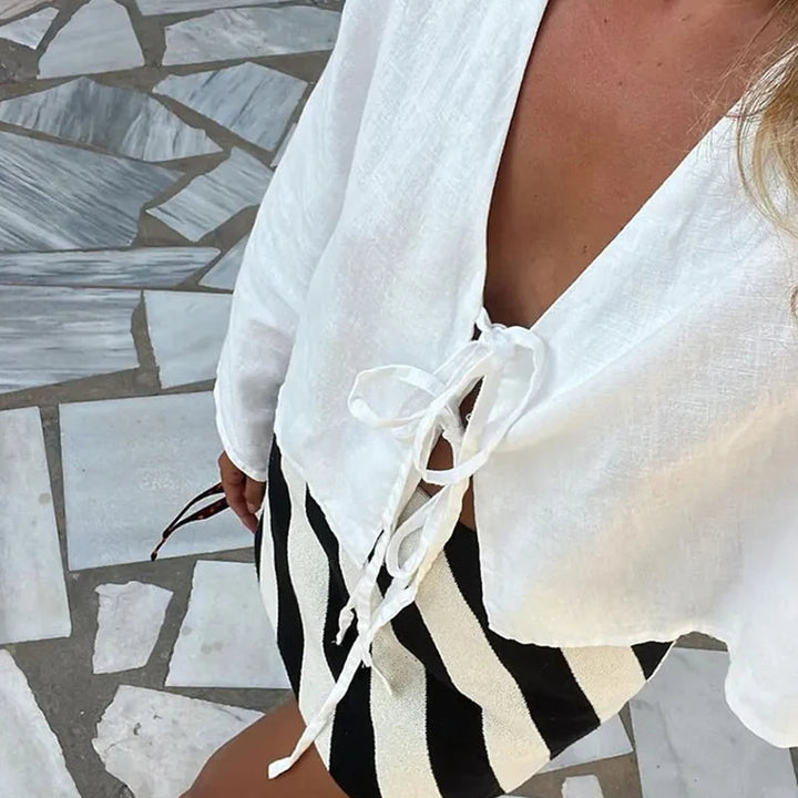 Always On The Go Linen Blouse