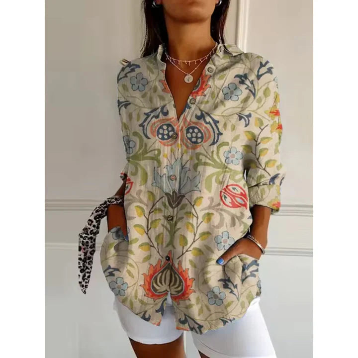 Dorina - Casual Blouse with Floral Print