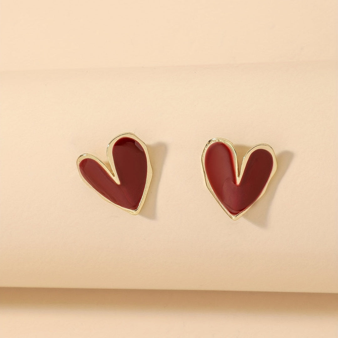 Aurora - Heart Enamel Earrings