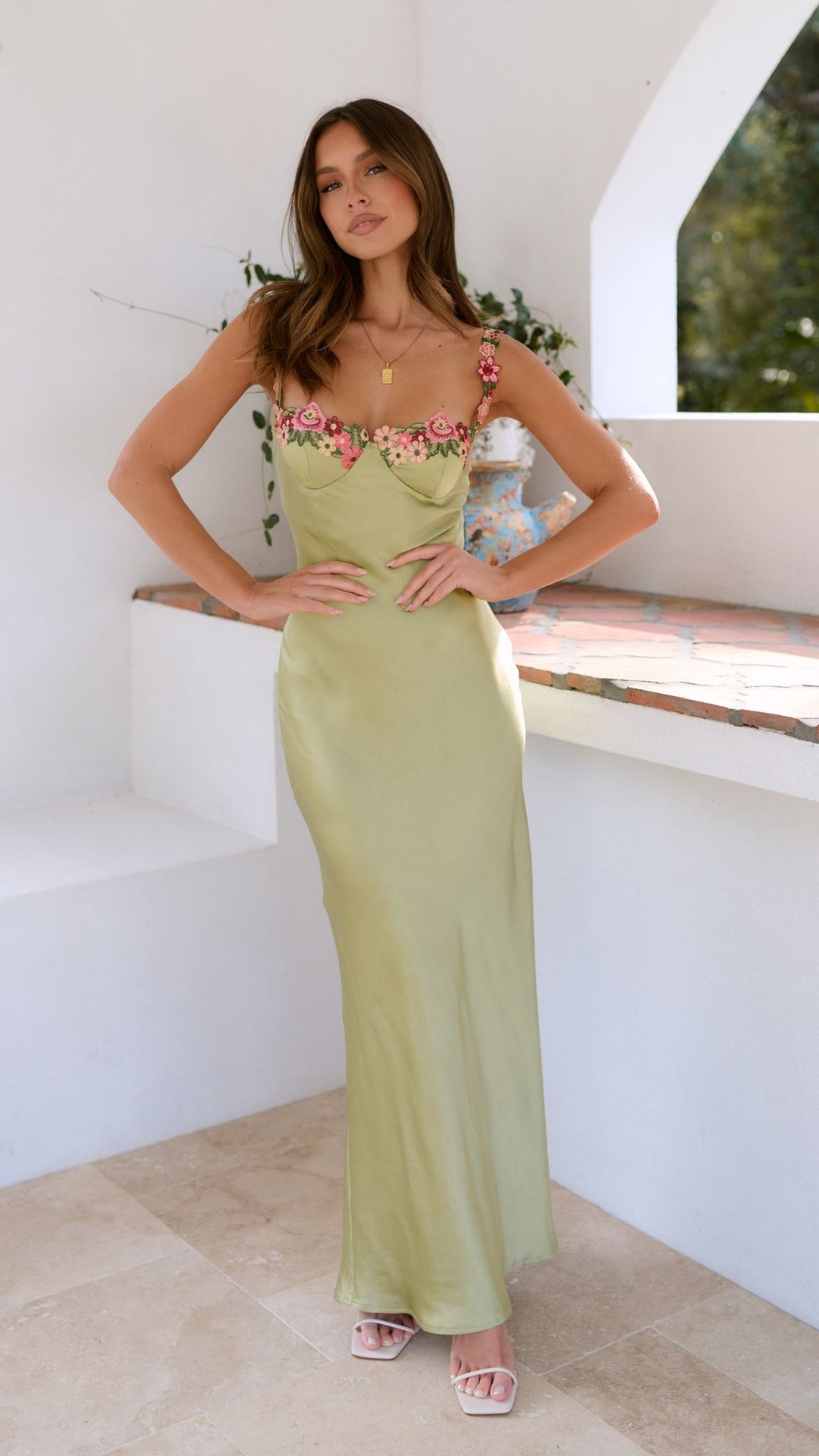 Kylie - Maxi Dress with Flower Detail