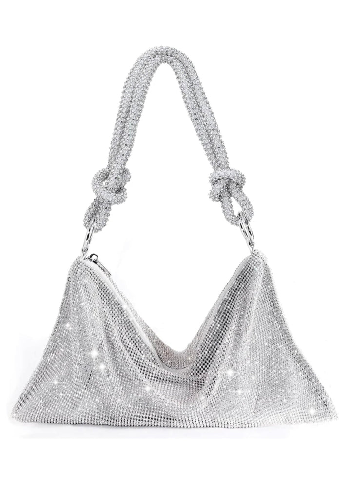 Noemi - Rhinestone Silver Bag