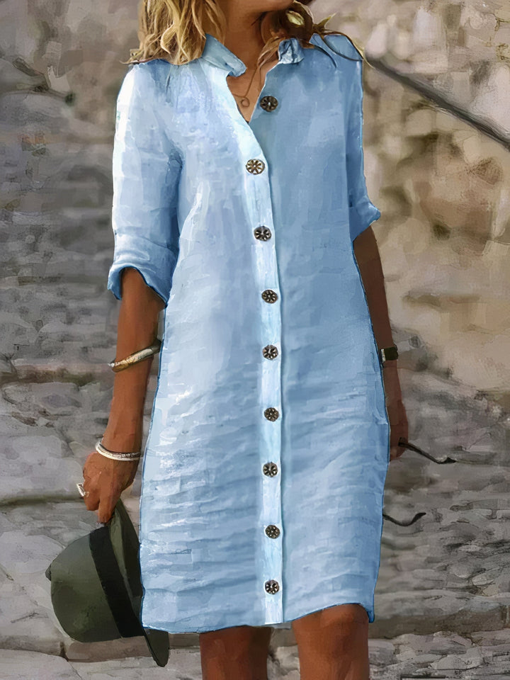 Clara - Summer Linen Shirt Dress for Women