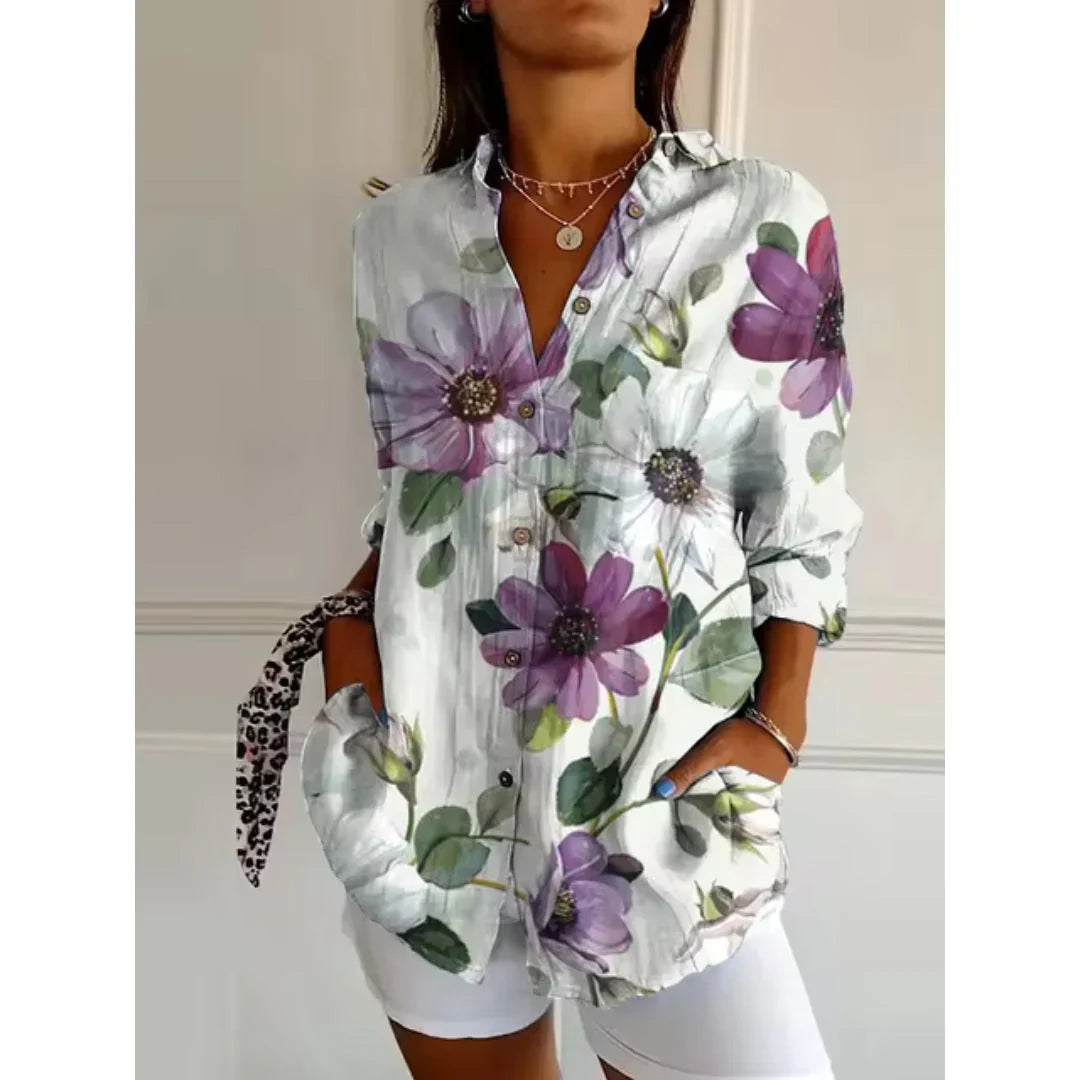 Dorina - Casual Blouse with Floral Print