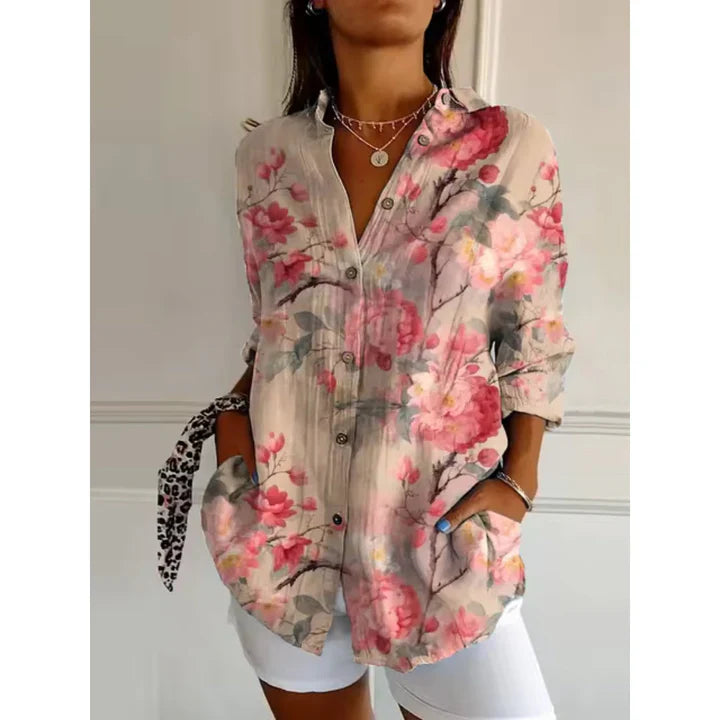 Dorina - Casual Blouse with Floral Print