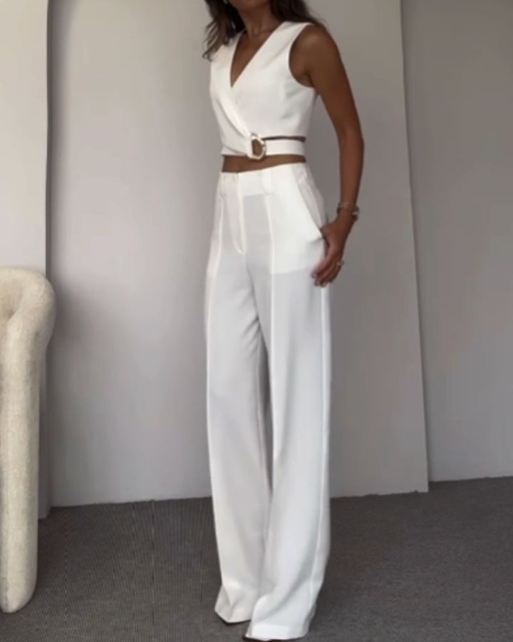 Olivia - Linen Crop Top and Pants