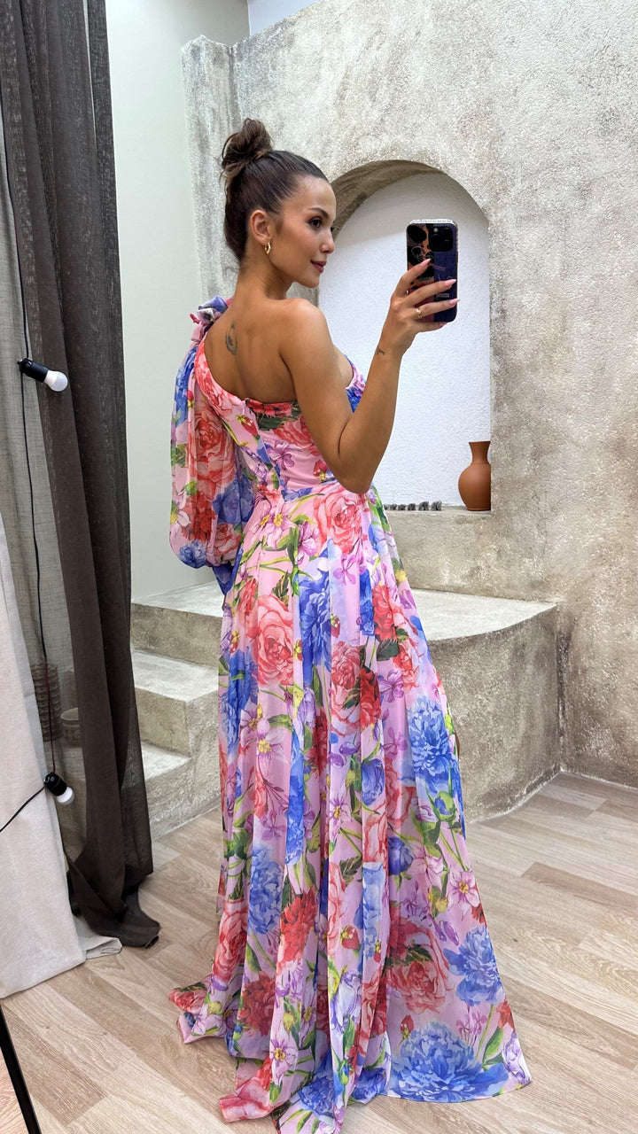 Amie - Floral One Shoulder Dress