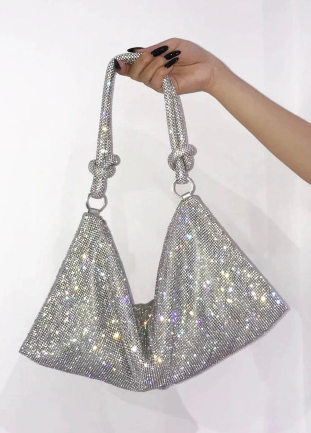 Noemi - Rhinestone Silver Bag