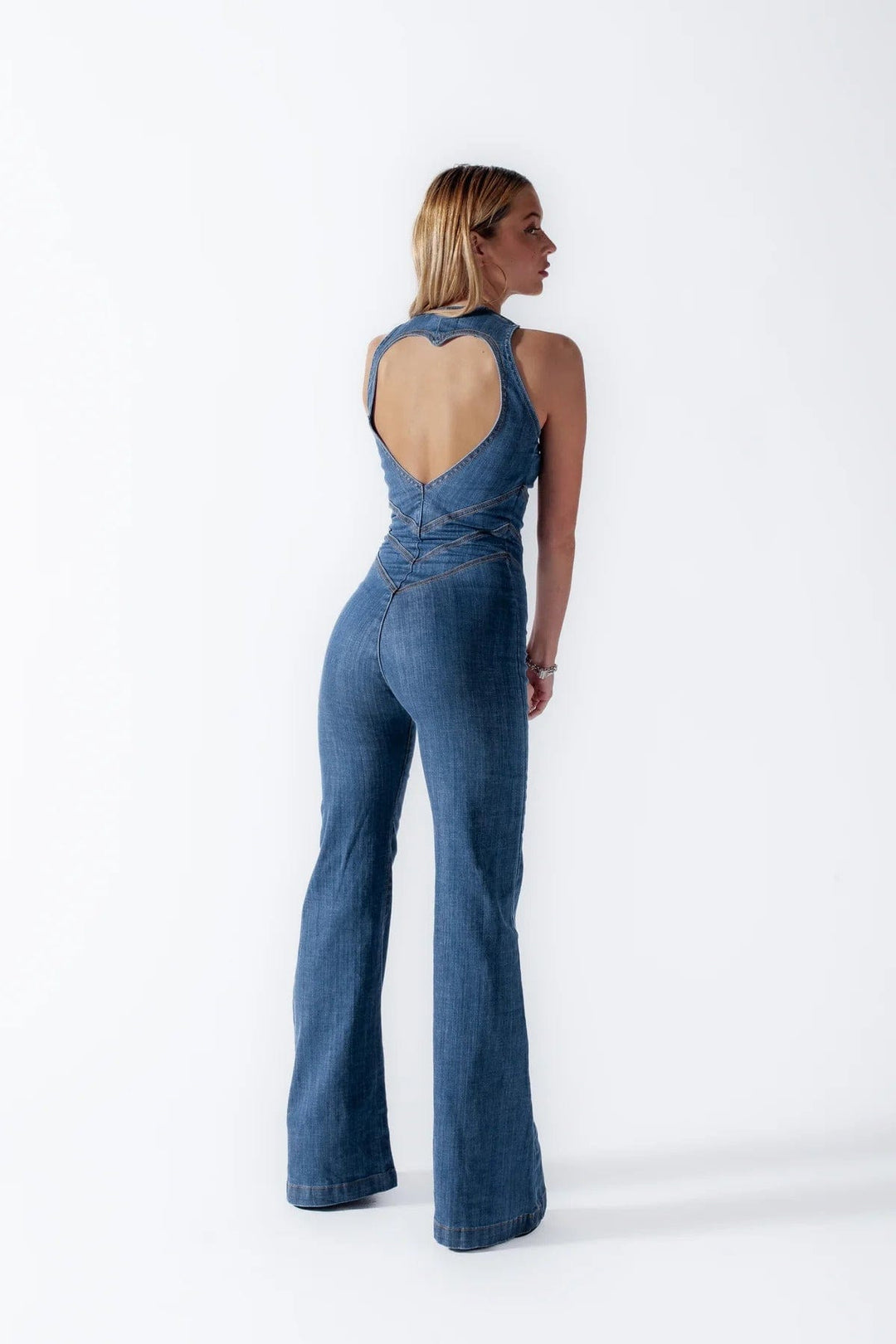 Lucia - Denimlook Heart Jumpsuit