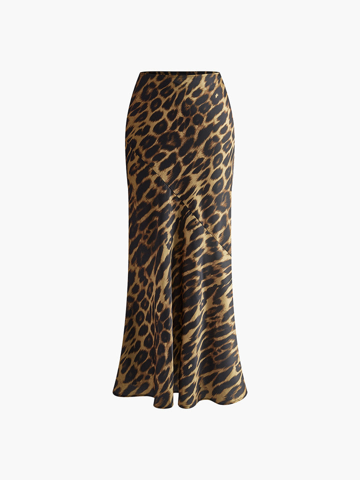 Alaya - Slim Leopard Print Maxi Skirt