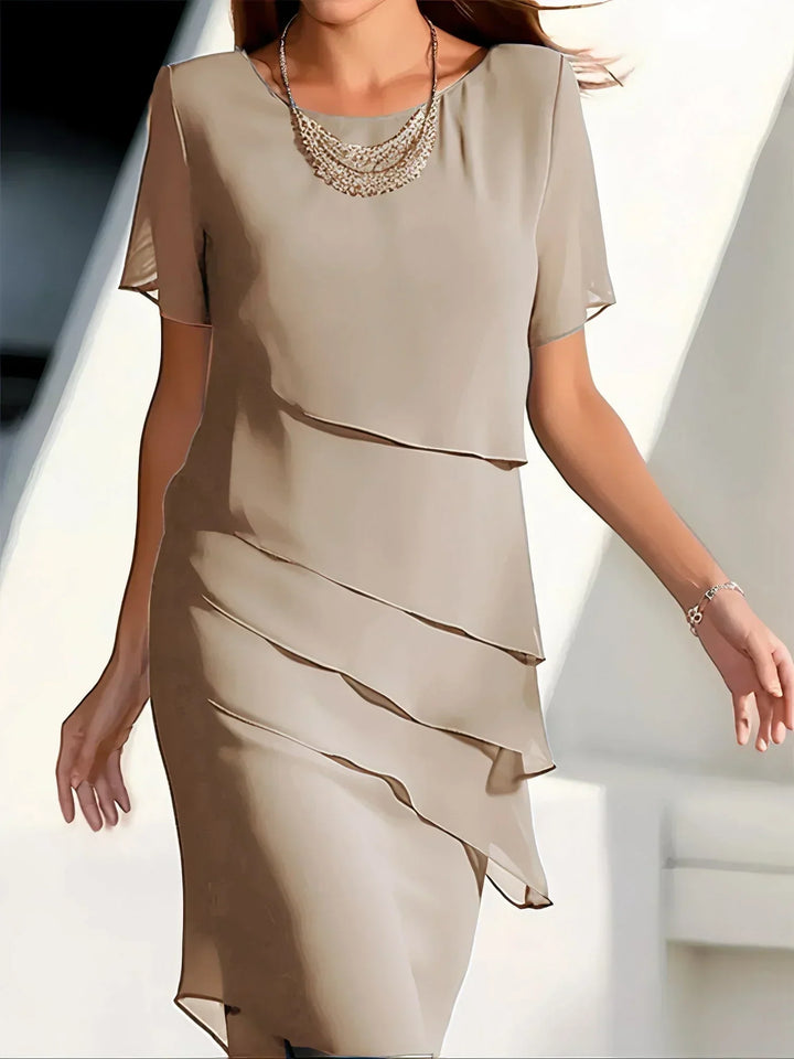 Mia | Elegant layered dress with tummy covering