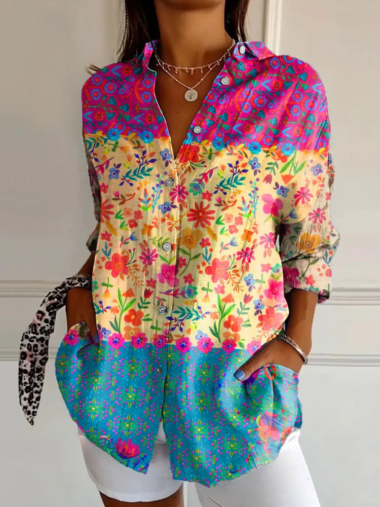 Daria - Casual Blouse with Floral Print