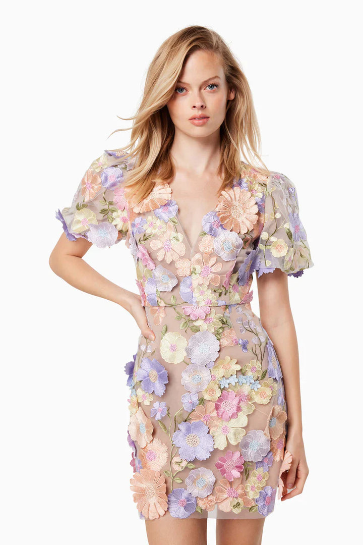 Vivienne - 3D Floral Mini Dress