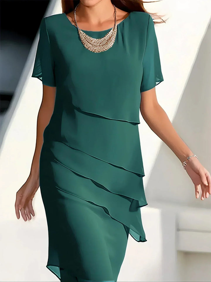 Mia | Elegant layered dress with tummy covering