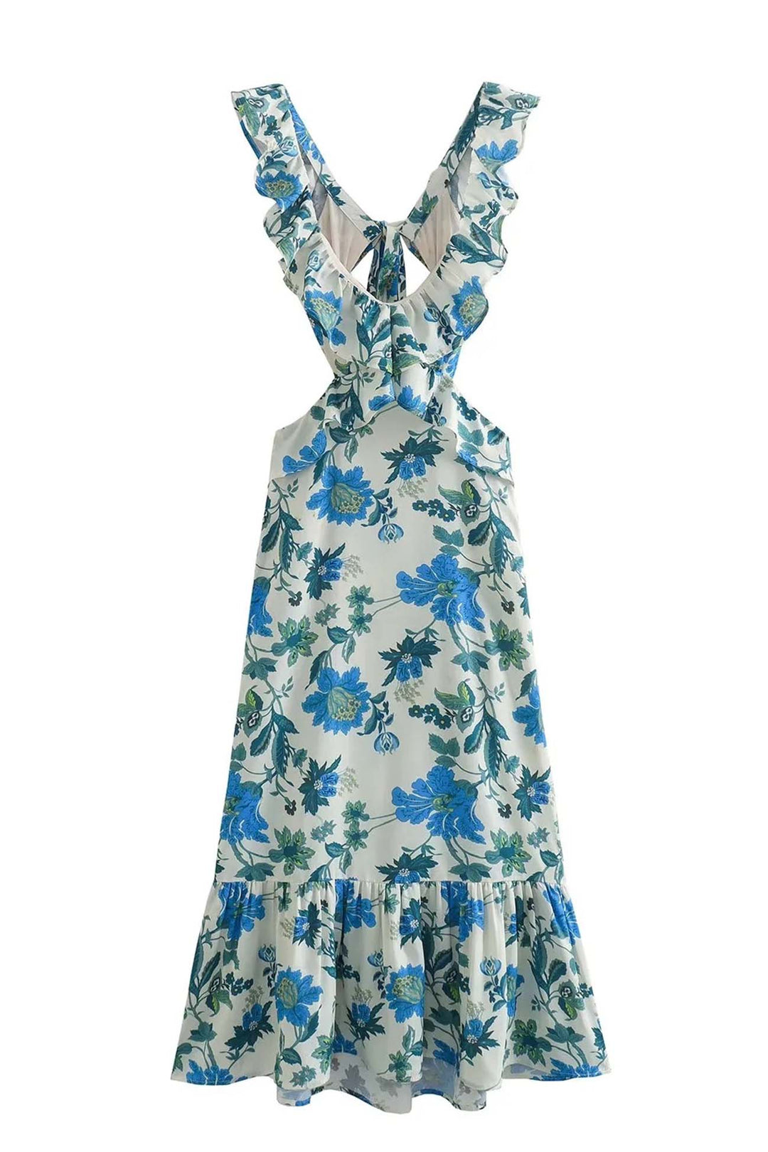 Erika - Printed Ruffle Maxi Dress