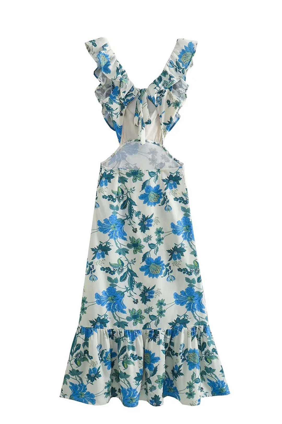 Erika - Printed Ruffle Maxi Dress