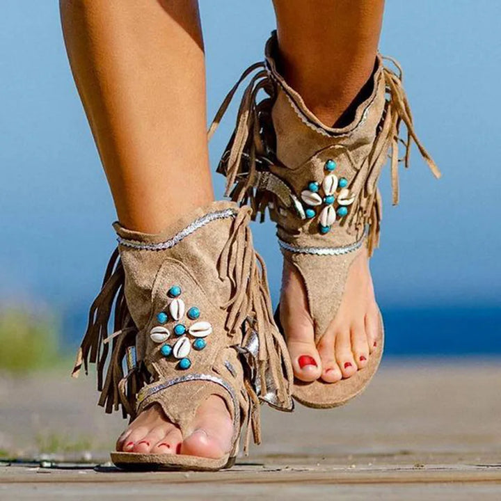 Farrah - Fringe Boho Sandals