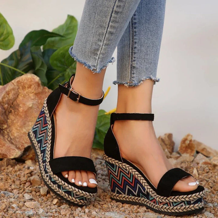 Zelina - Boho Wedge Sandals