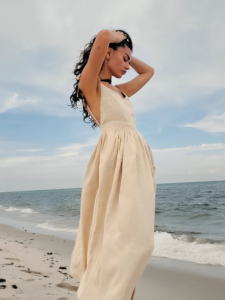 Clara | Linen Midi Dress