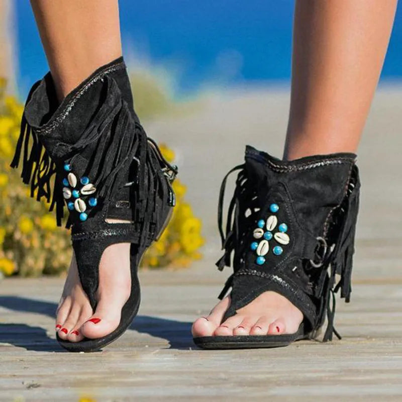 Farrah - Fringe Boho Sandals