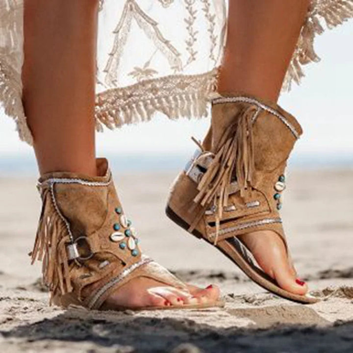 Farrah - Fringe Boho Sandals