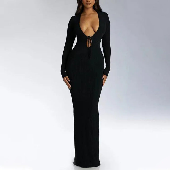 Audrey - Backless Long Sleeve Dress