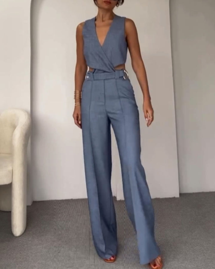 Olivia - Linen Crop Top and Pants